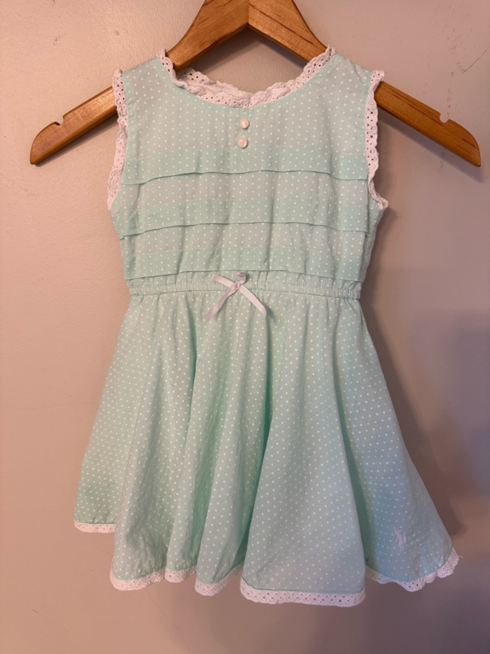 Well Dressed Wolf Toddler Polka Dot Lace Trim Dress